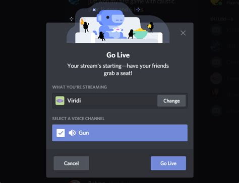 discord chanel go live|Discord go live share.